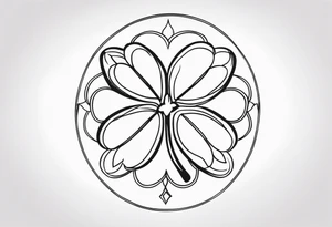 clover with numbers 18 and 0 tattoo idea