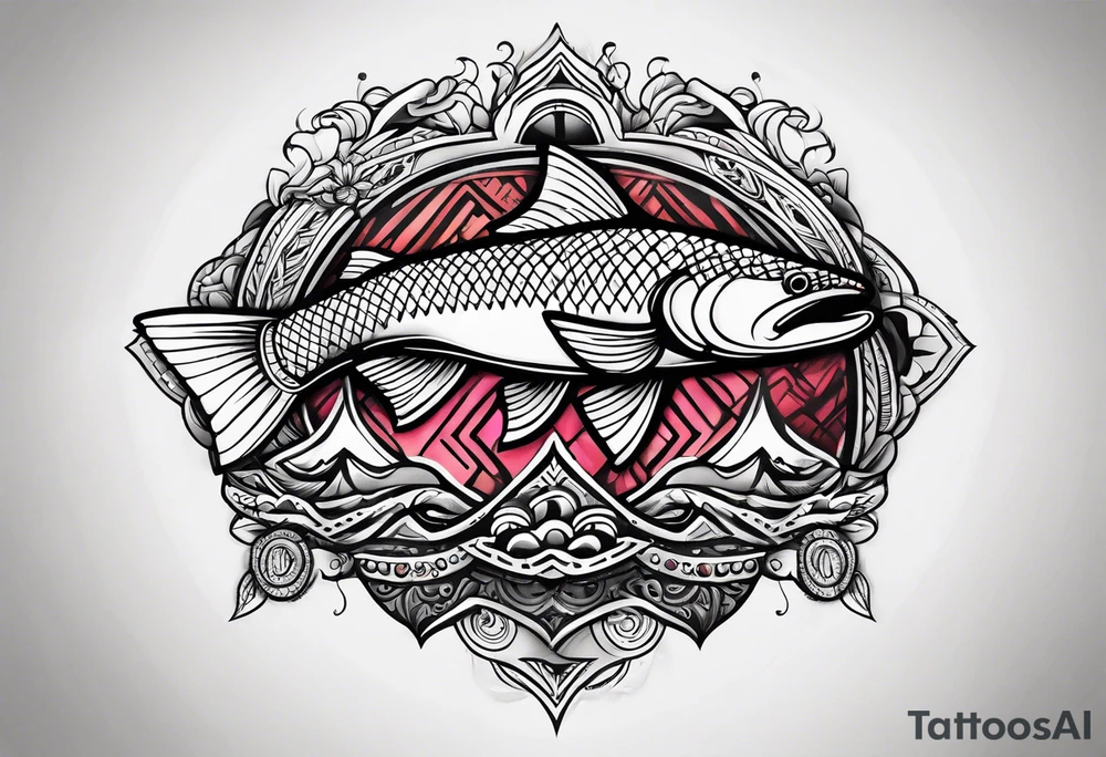 salmon forearm tattoo idea