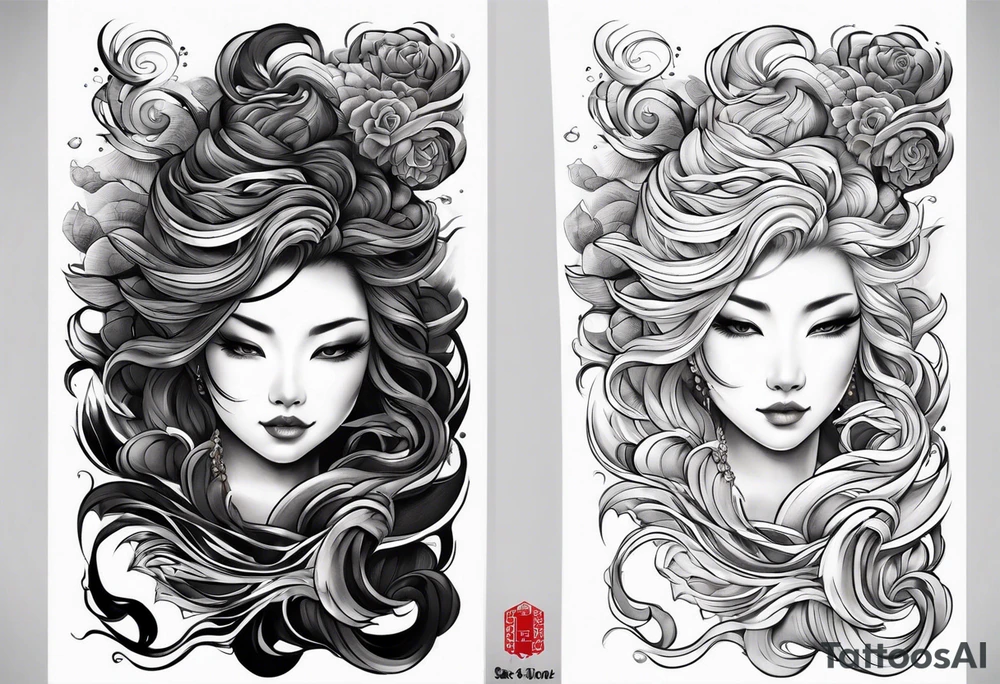 thick spiral japanese sleeve tattoo tattoo idea