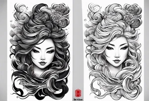 thick spiral japanese sleeve tattoo tattoo idea