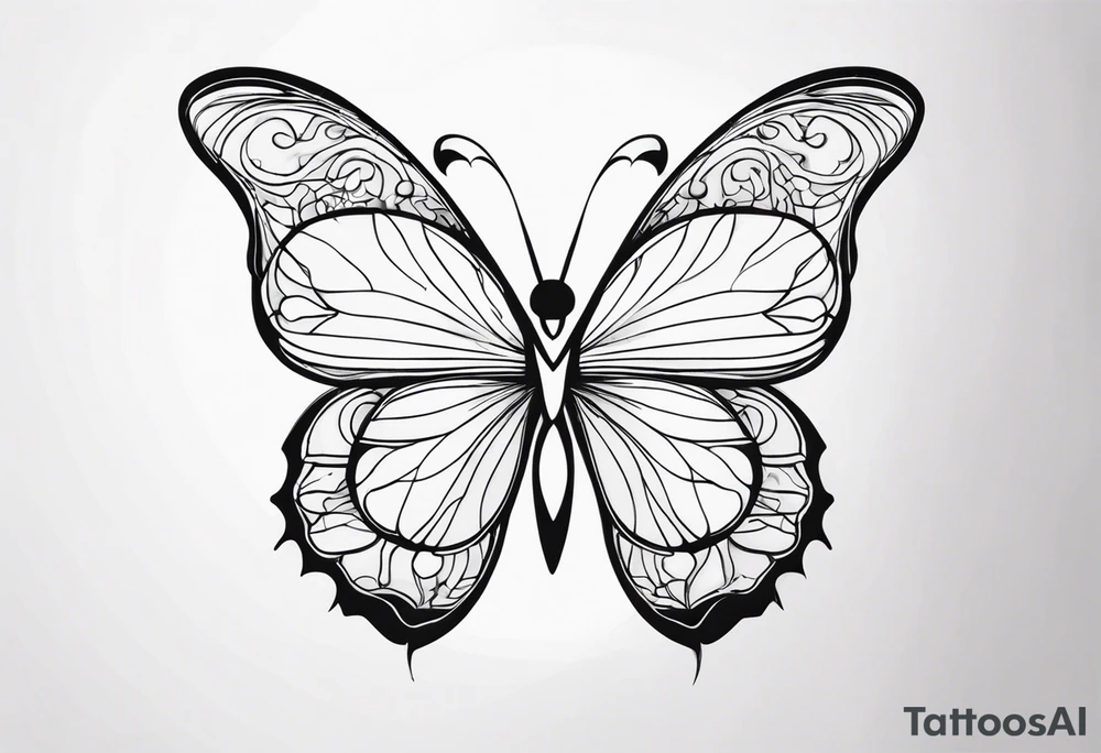 A butterfly mixed with brain in your wings tattoo idea