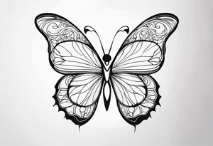 A butterfly mixed with brain in your wings tattoo idea