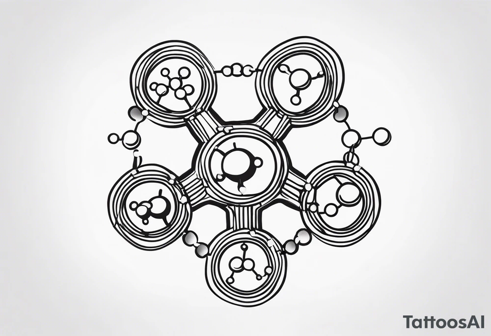 psilocybin and serotonin chemical structure tattoo idea