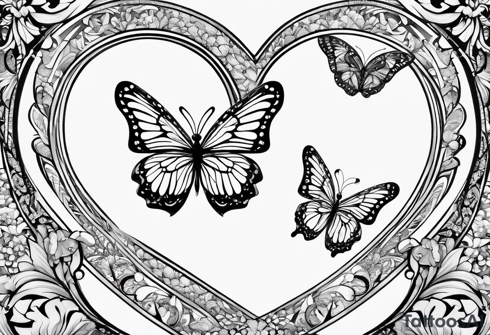 butterfly makes a heart tattoo idea