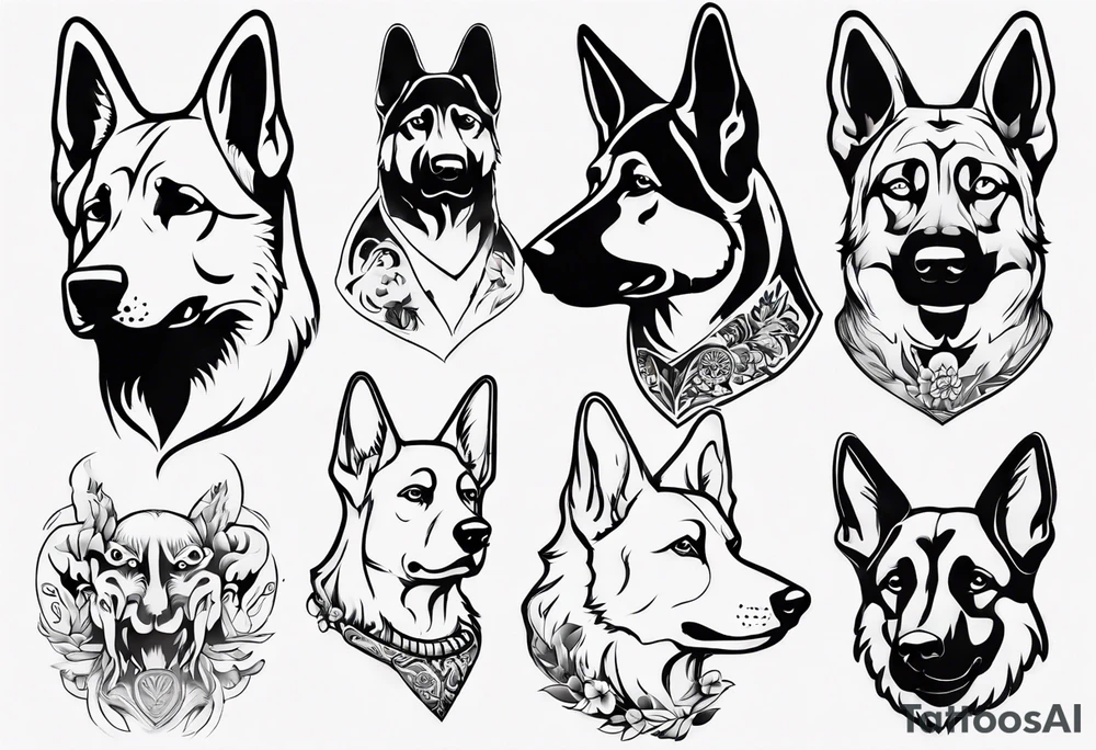 German shepherd dog tattoo idea