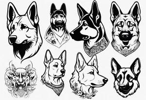 German shepherd dog tattoo idea