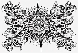 Black and white and ornamental style tattoo which will wrap around ankle horizontally which is larger in the centre tattoo idea