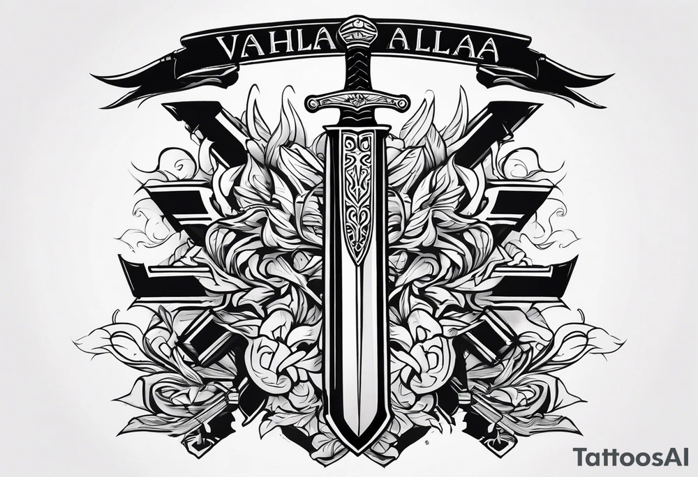 Valhalla sword tattoo idea