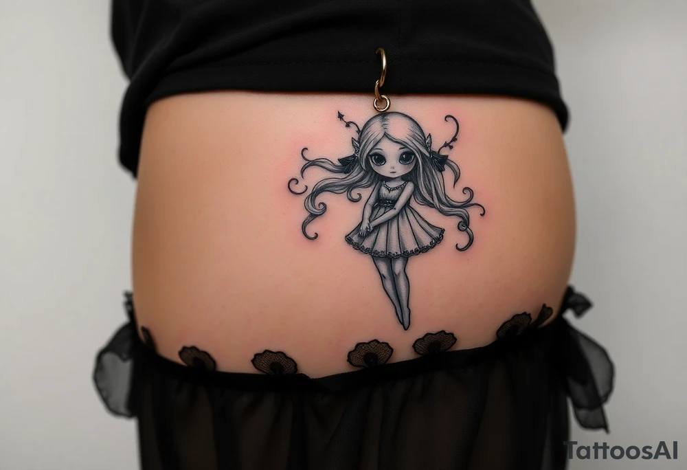 A magical girl turned doll on a keychain 
With a creepy vibe tattoo idea