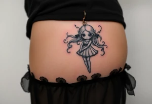 A magical girl turned doll on a keychain 
With a creepy vibe tattoo idea