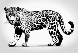 jaguar fine linework tattoo idea