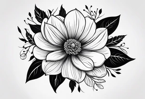 “Produce a series of minimalist flower tattoos, each representing different blooms with a focus on simplicity and beauty.” tattoo idea