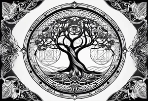 Sacred geometry. Tree of life going tattoo idea