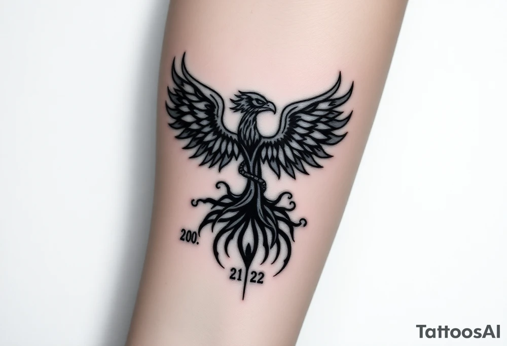 I would like a tattoo that symbolizes my journey of recovery and personal transformation. It should reflect my struggle with addiction and my rebirth after a coma on February 21, followed by being taken off life support on February 22, which I consider my second birthday.
Key elements to include:
- A symbol of rebirth (such as a phoenix or tree).
- Chains or barriers broken to represent freedom from addiction and dependencies.
- Subtle incorporation of the dates "21.02" and "22.02".
- Emphasis on self-love, inner strength, and the journey of life.
I prefer a minimalist style that conveys meaning and dignity. tattoo idea
