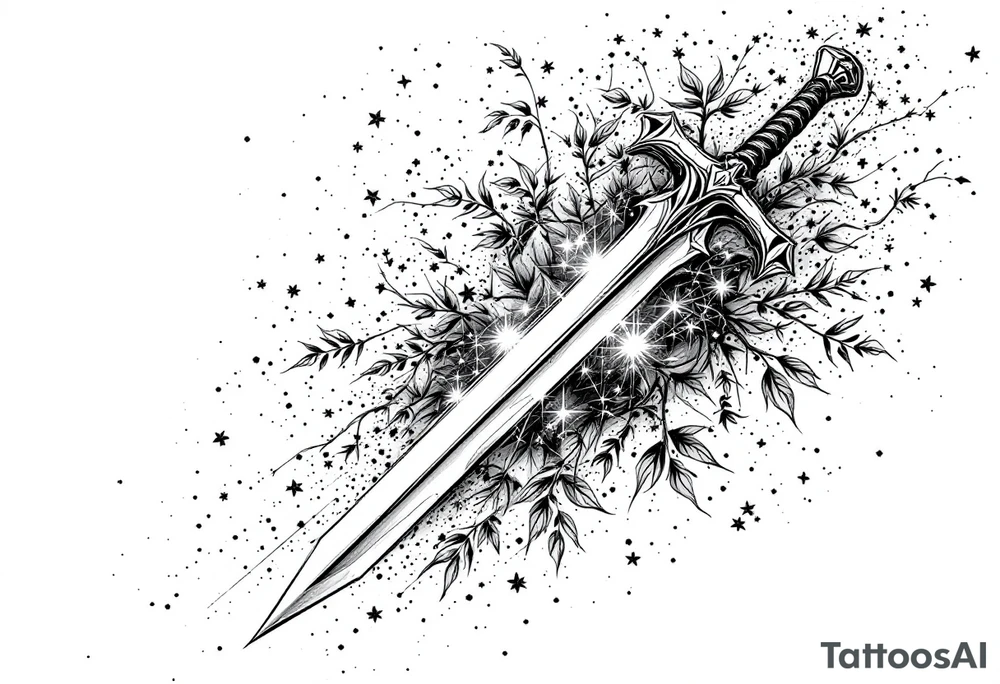 Relentless, sword, Christian, family, happiness tattoo idea