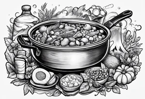 Camp cooking tattoo idea