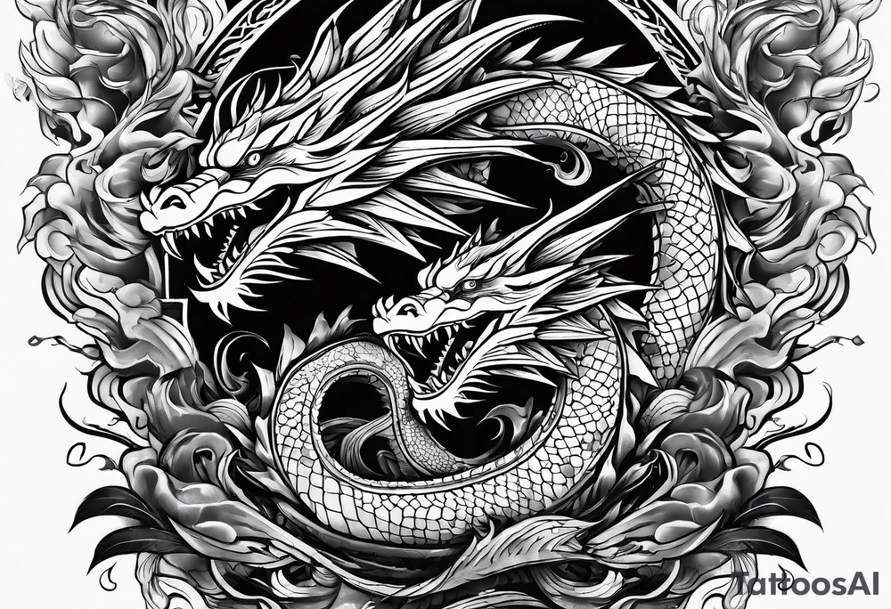 roaring dragons tattoo idea