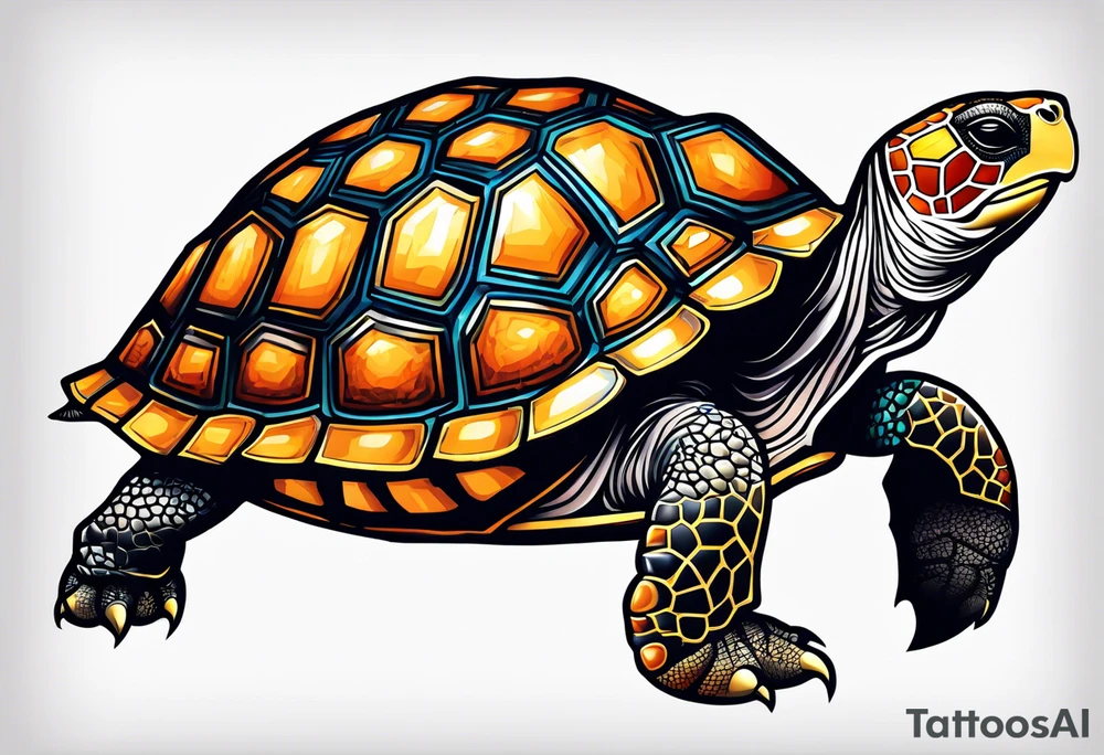 tortoise shell on knee cap tattoo idea