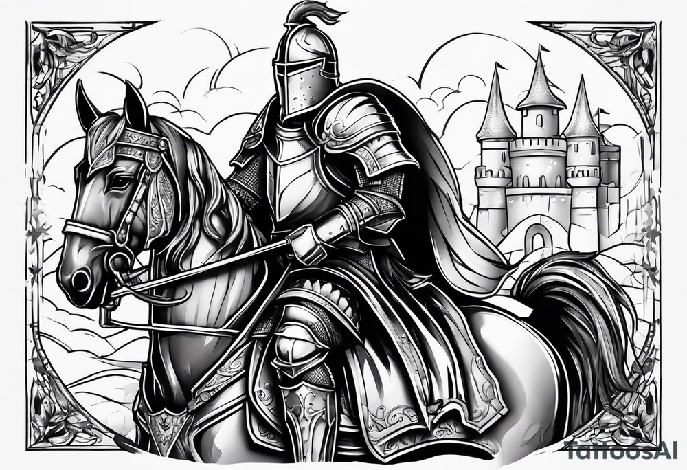 knight with heavy armor tattoo idea