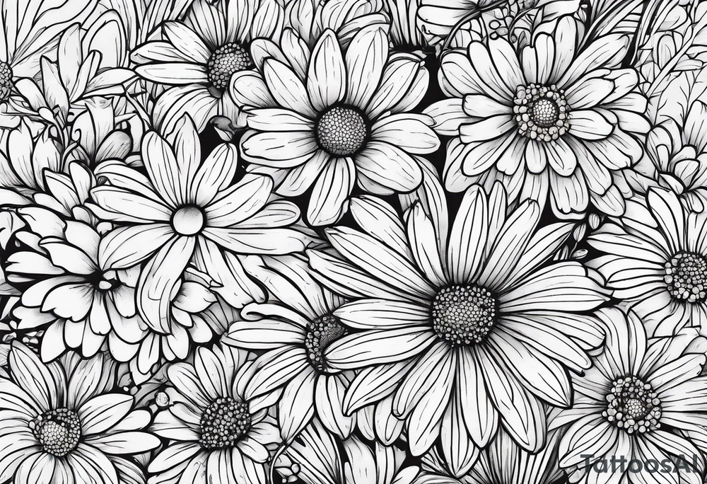 Chamomile doodle tattoo idea