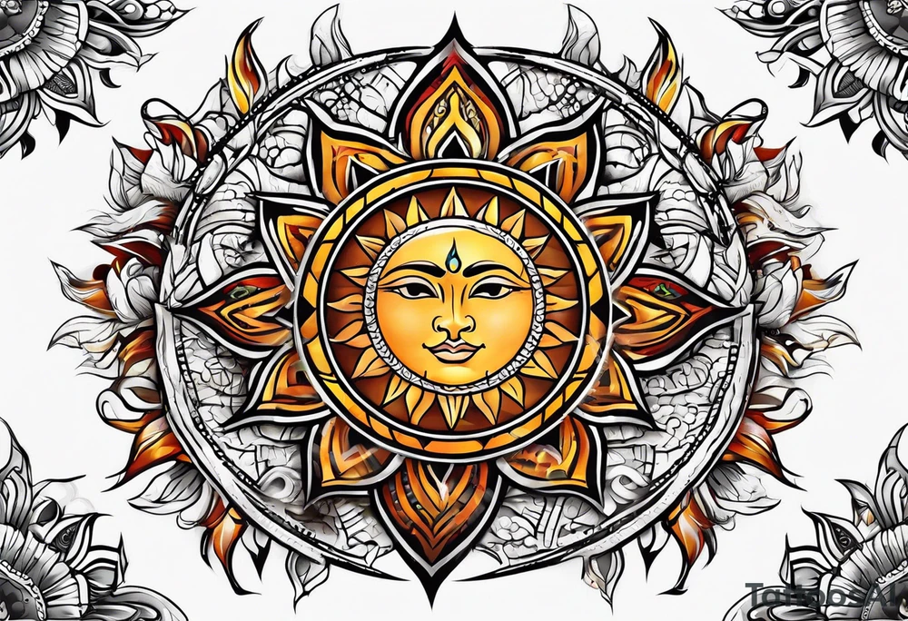 , sun, earth tattoo idea