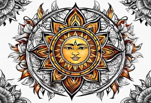, sun, earth tattoo idea