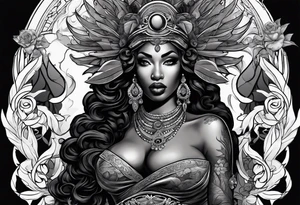 Black Goddess of cocaine tattoo idea
