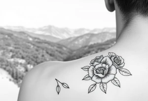 Flowers roses in the great smoky mountains view tattoo idea