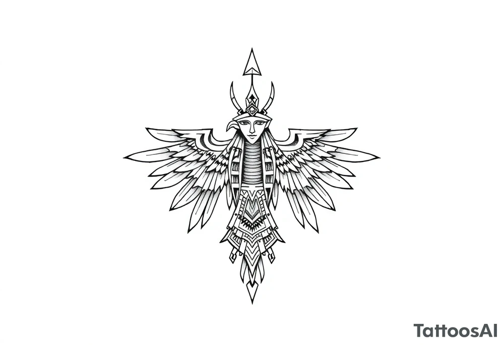 Enlil anunnaki god with his name above tattoo idea