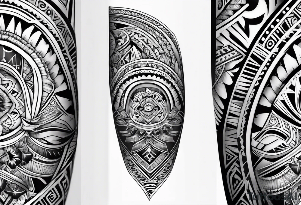 Polynesian tribal forearm tattoo idea