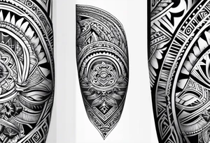Polynesian tribal forearm tattoo idea