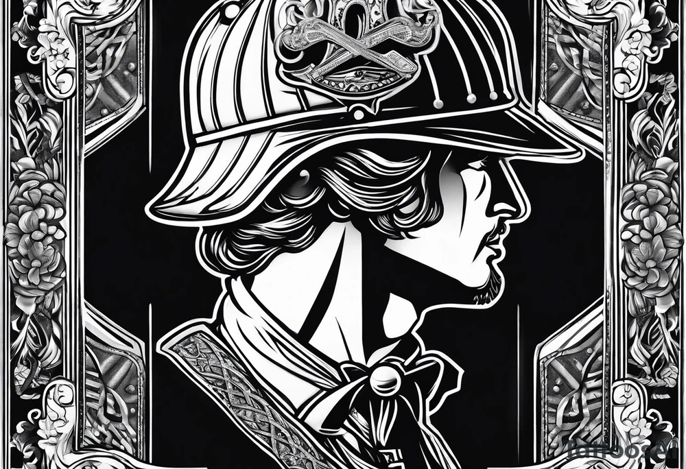 playing card number 4 with baseball player as card art tattoo idea