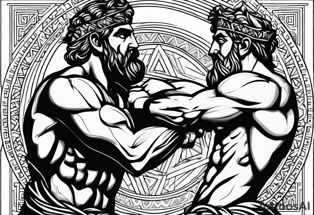 Greek men fight tattoo idea