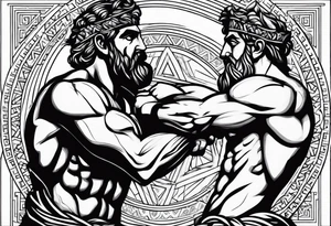 Greek men fight tattoo idea