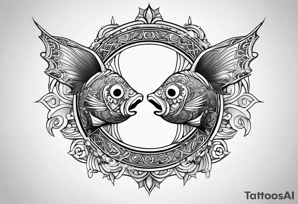 Pisces sign combines with the Aires sign. tattoo idea