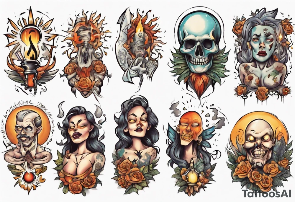 Light liberating people from fear tattoo idea