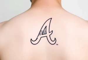 Atlanta Braves letter logo “A” with 3D skyline incorporated in the letter tattoo idea