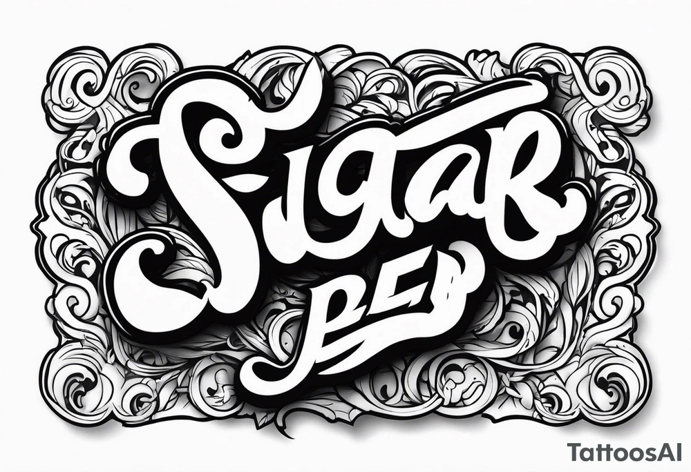 Sugar Bear in Italic script tattoo idea