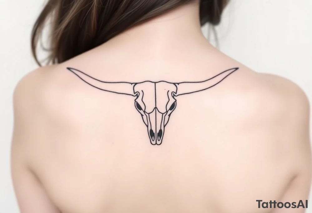 Longhorn skull tattoo idea