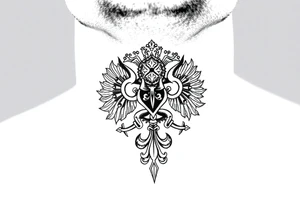 russian christian orthodox military neck design front facing tattoo idea