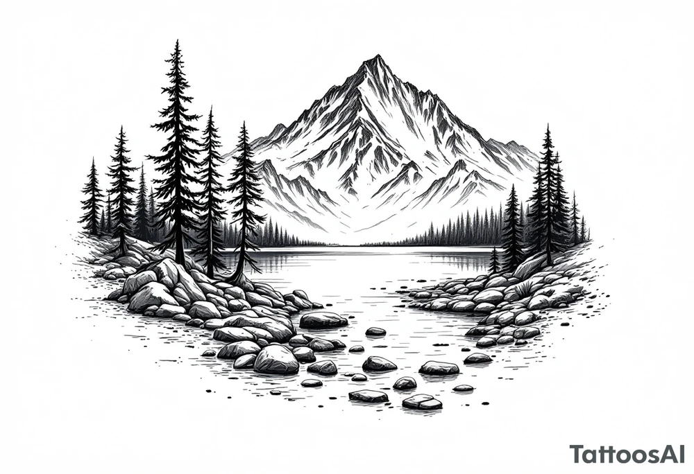 lake tahoe vertical image tattoo idea