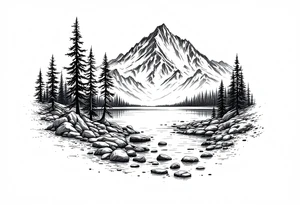 lake tahoe vertical image tattoo idea