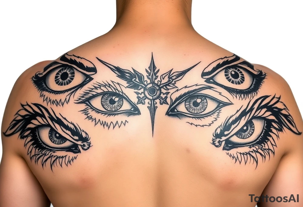 A bunch of eyes big and small tattoo idea