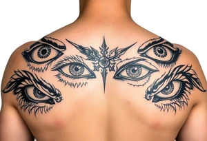 A bunch of eyes big and small tattoo idea