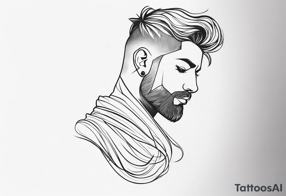 Male tattoo on the neck tattoo idea