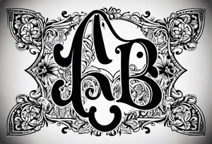 letters: "MRBG" underlined, equally separated
simple, clear, plain, unadorned, no background tattoo idea