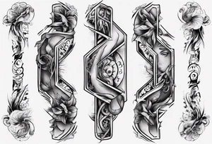 number 9 right side up and upside down connected tattoo black and grey on inside forearm tattoo idea