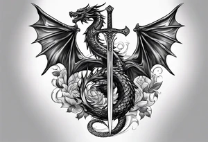 back sword tattoo
with wrapped dragon tattoo idea