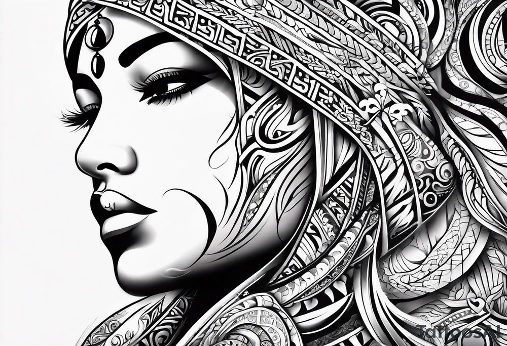 Te Moko style with Croatian and Northern Irish designs tattoo idea