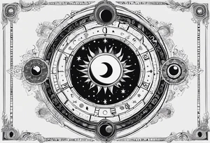 Astrology, Natal Chart, Cancer sign, vision, the moon, the sun, Uranus, Pluto, spiritual, third eye, mystical, Zen, armband tattoo idea